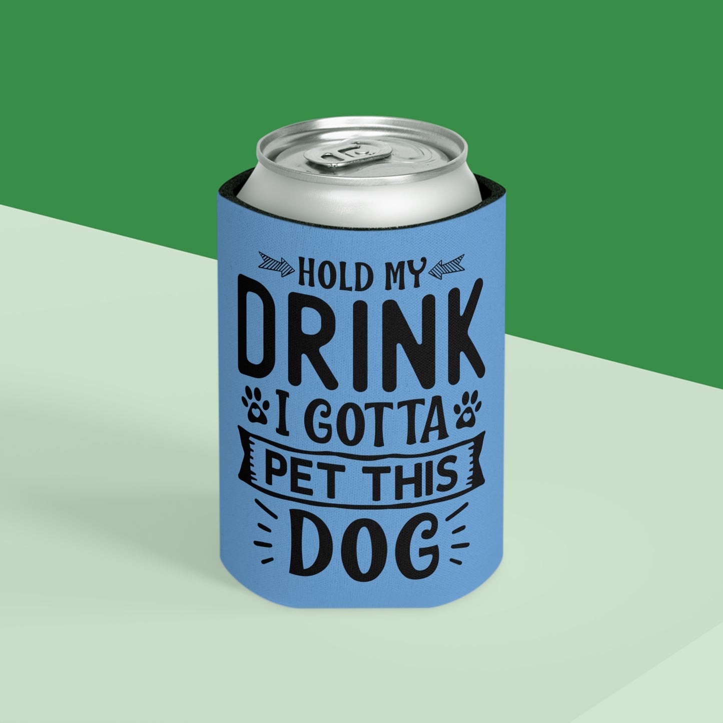Hold My Drink, I've Gotta Pet This Dog - Can Cooler - Light Blue