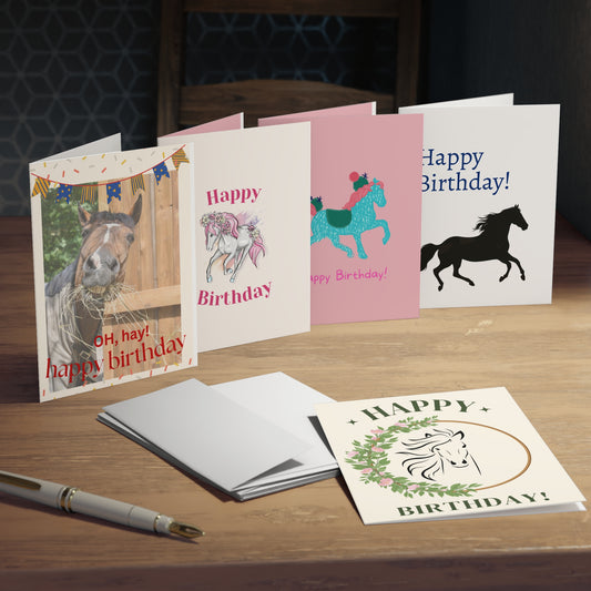 Horsin' around with Birthday Cards! Multi-Design Greeting Cards (5-Pack)