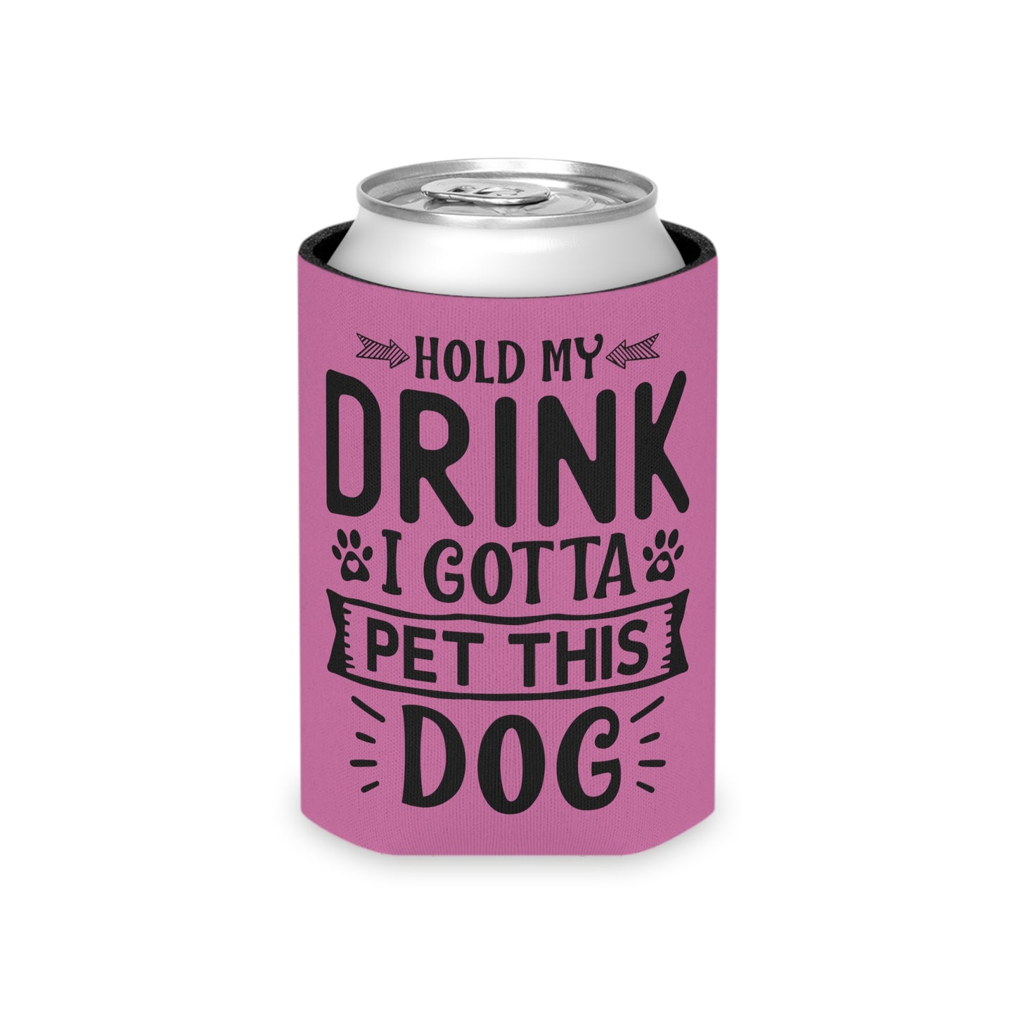 Hold My Drink, I've Gotta Pet This Dog - Can Cooler - Pink