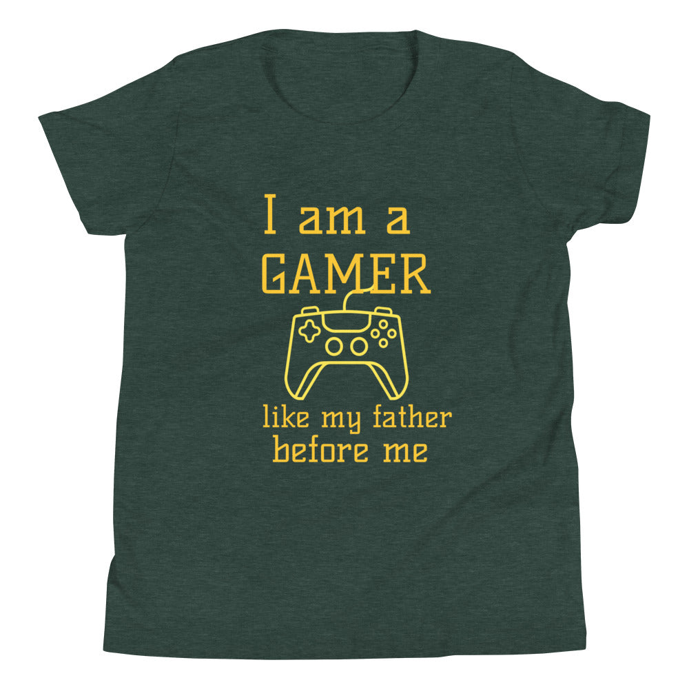 I Am a Gamer Like My Father Before Me - Youth Short Sleeve T-Shirt