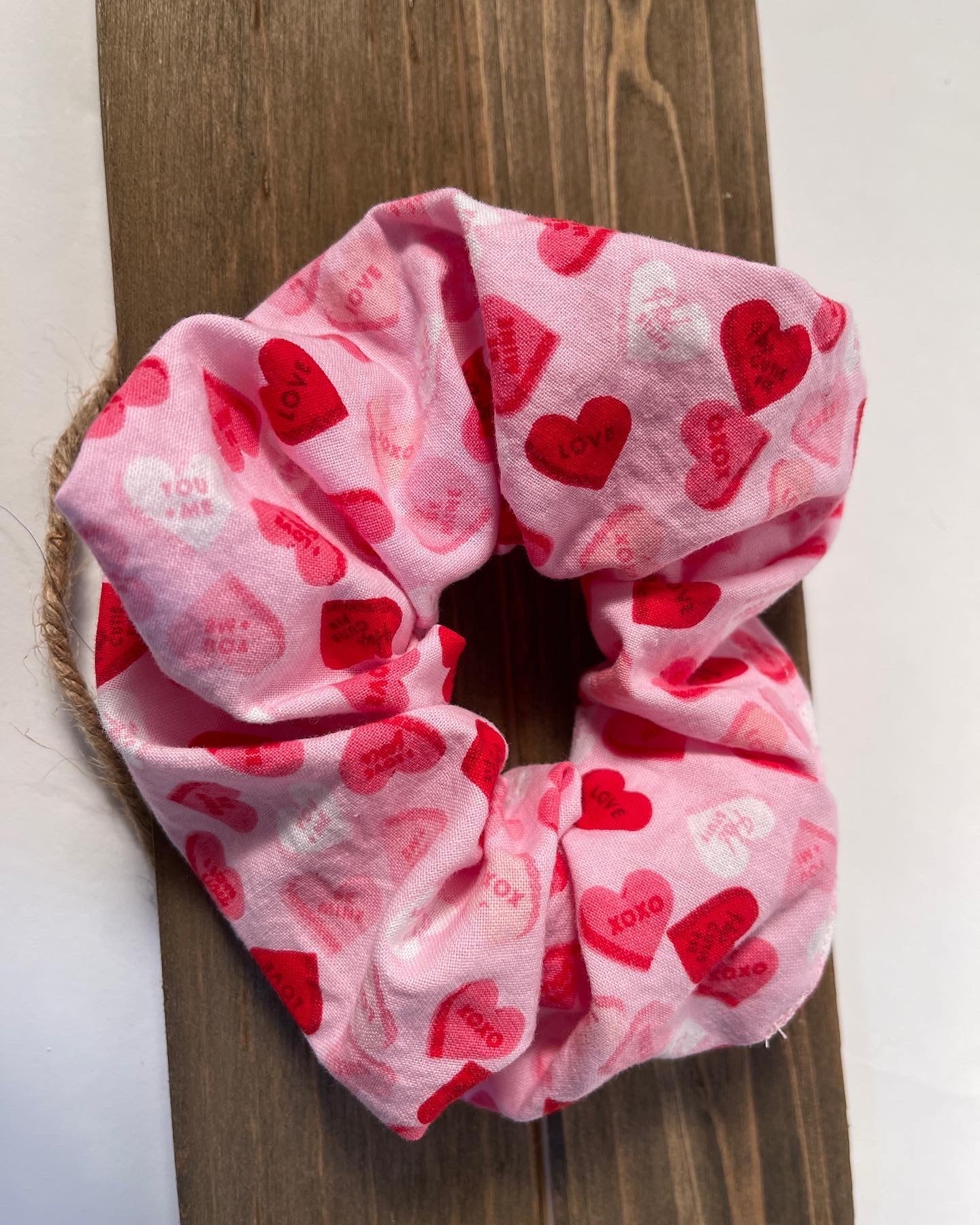 Valentines Day Scrunchies - Hearts - Pride Hearts - Pink Hearts - Red & White Scrunchies - Handmade - Large Scrunchie - Sew Many Things & More