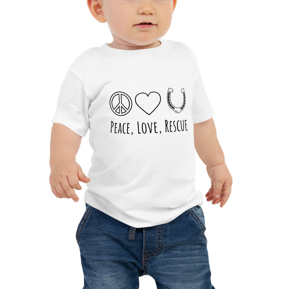 Peace, Love, Rescue - Baby Tee