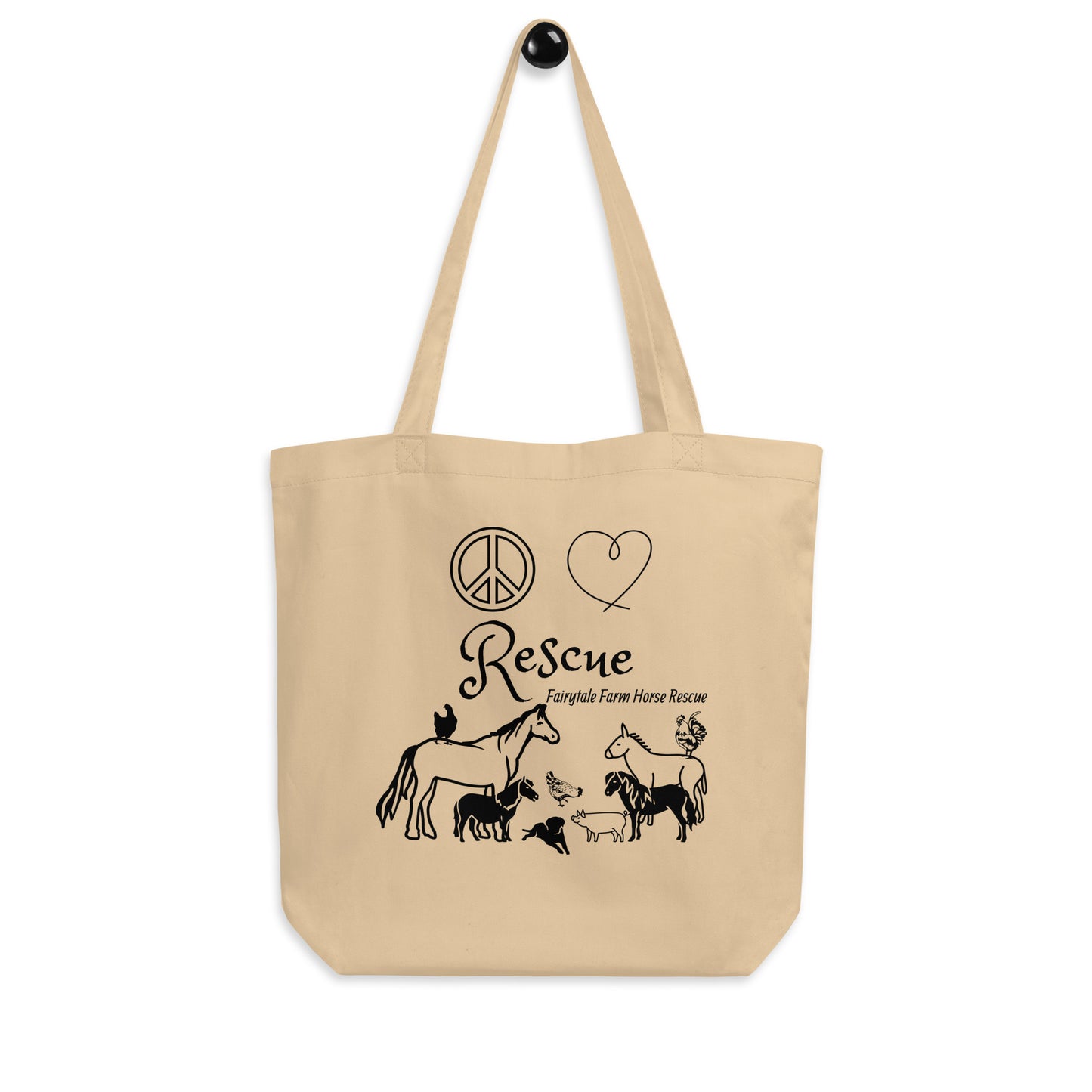 Peace, Love, Rescue - Fairytale Farm Horse Rescue - Eco Tote Bag