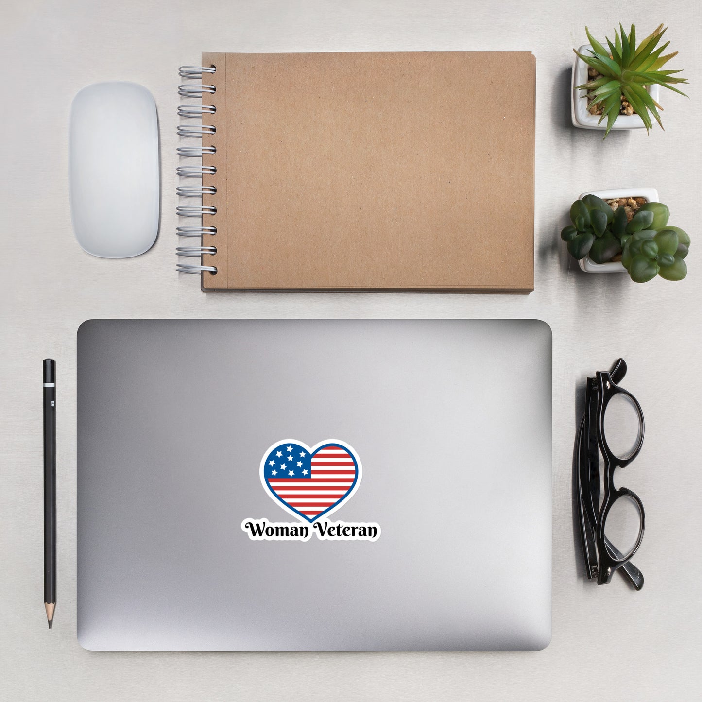 Woman Veteran - Bubble-free stickers - Sew Many Things & More