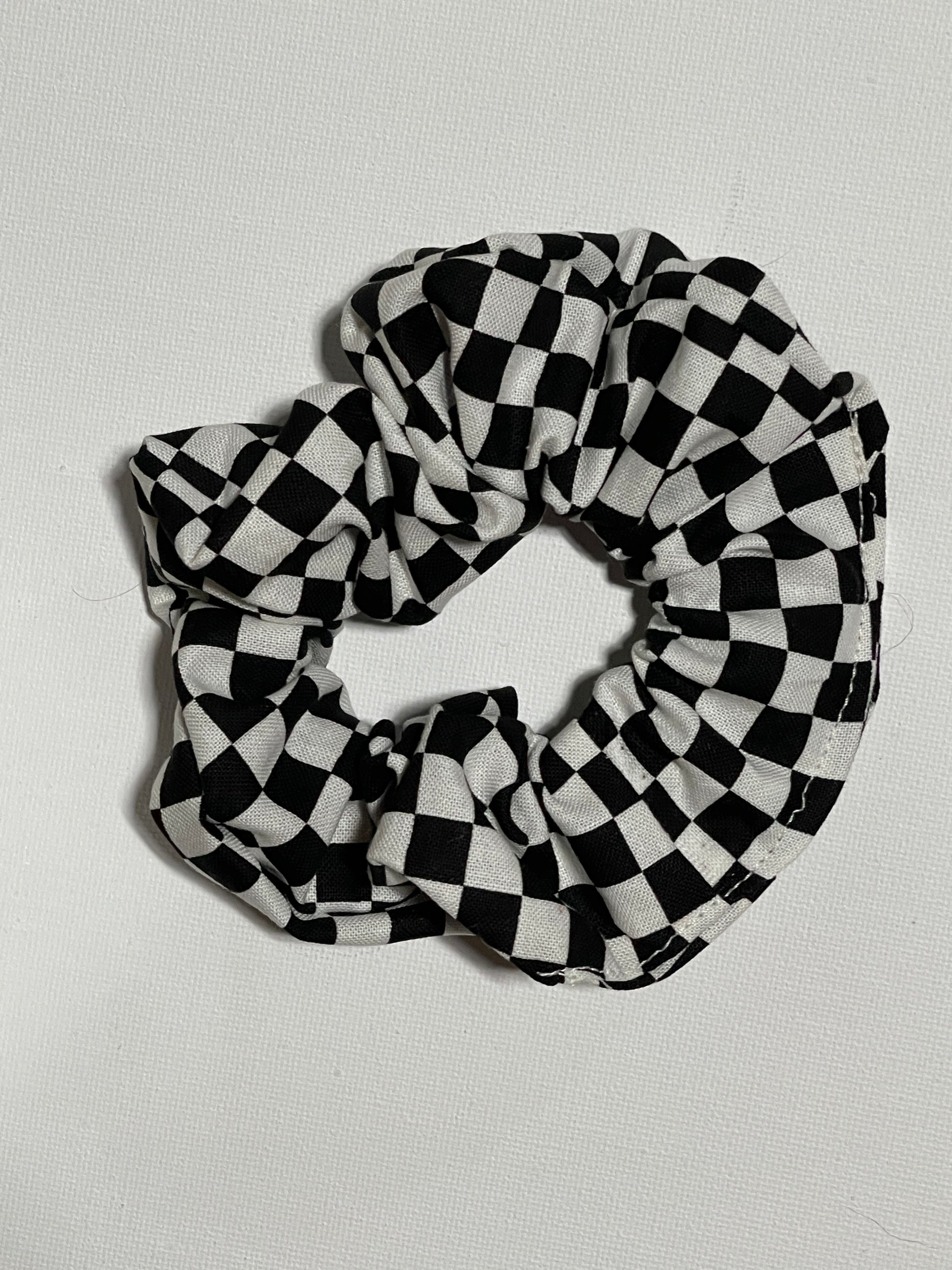 Black & White Checkered Cube Beaded Hair Ties - 2 Pack